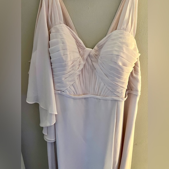 Azazie Blush Pink Chiffon Plus Size Bridesmaid Dress - Picture 6 of 10